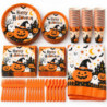 WE PARTY Kit Halloween Happy Halloween Arancione per 36 Coperti con...
