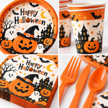 WE PARTY Kit Halloween Happy Halloween Arancione per 36 Coperti con...