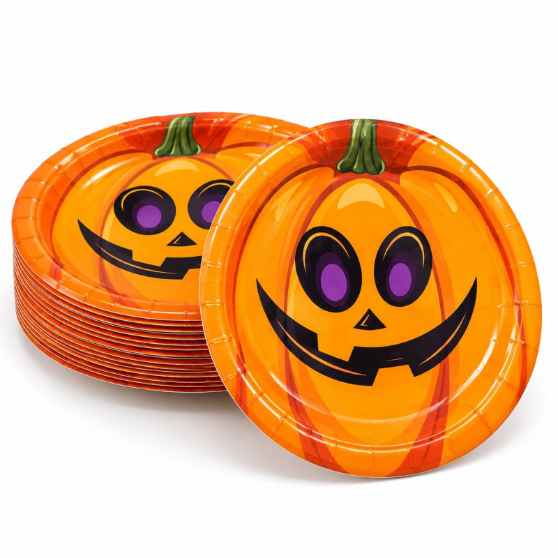 WE PARTY 36 Piatti Halloween Teschio 18 cm in Carta per Festa Party...