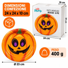 WE PARTY 36 Piatti Halloween Teschio 18 cm in Carta per Festa Party...