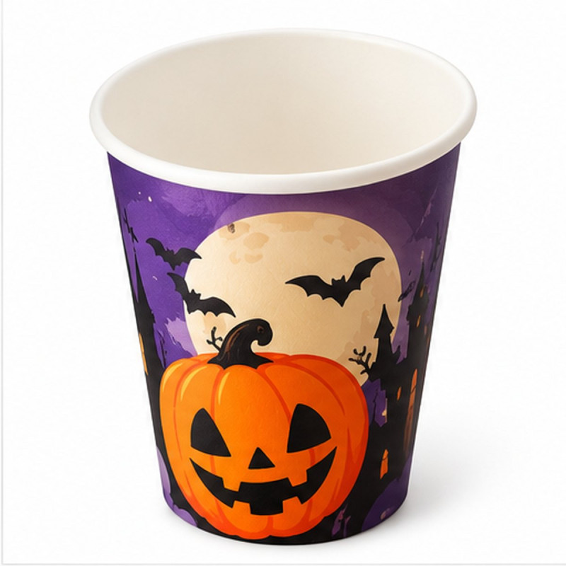WE PARTY 36 Bicchieri Halloween 270 ml con Zucca e Pipistrelli per ...