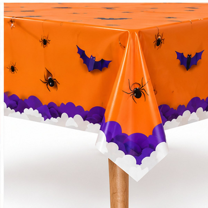 WE PARTY 6 Tovaglie Halloween 137x220 cm in Plastica Arancioni e Vi...