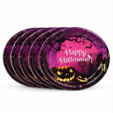 WE PARTY 36 Piatti Halloween Happy Halloween 23 cm in Carta Viola –...