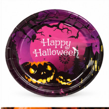 WE PARTY 36 Piatti Halloween Happy Halloween 23 cm in Carta Viola –...