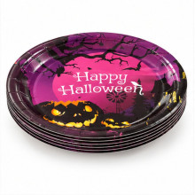 WE PARTY 36 Piatti Halloween Happy Halloween 23 cm in Carta Viola –...