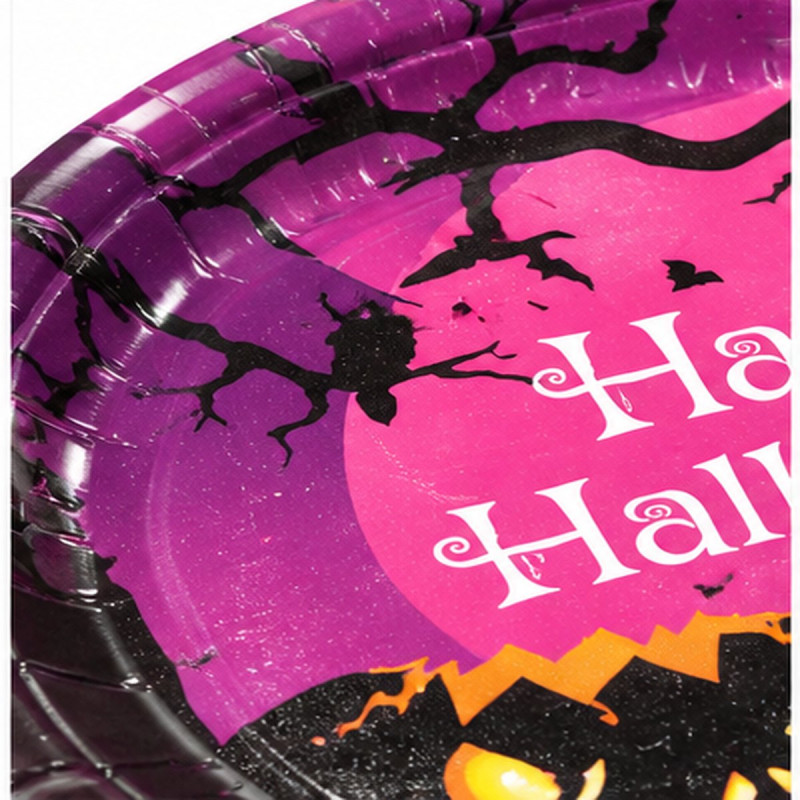 WE PARTY 36 Piatti Halloween Happy Halloween 23 cm in Carta Viola –...