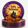 WE PARTY 36 Piatti Halloween Happy Halloween 18 cm Arancioni con Ca...
