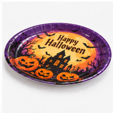WE PARTY 36 Piatti Halloween Happy Halloween 18 cm Arancioni con Ca...