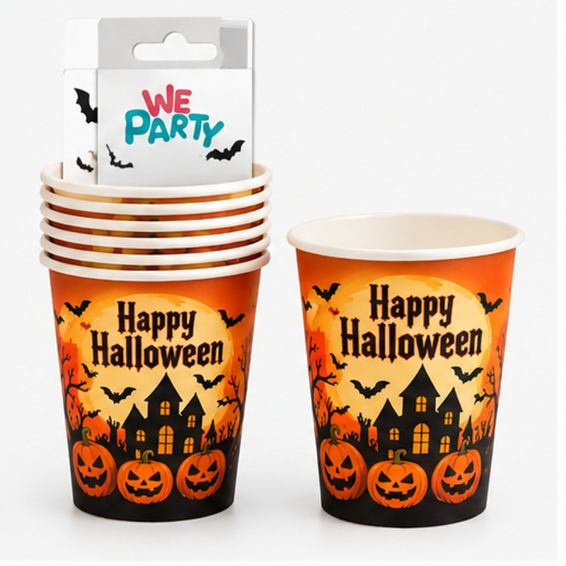 WE PARTY 36 Bicchieri Halloween Happy Halloween 270 ml con Zucca – ...
