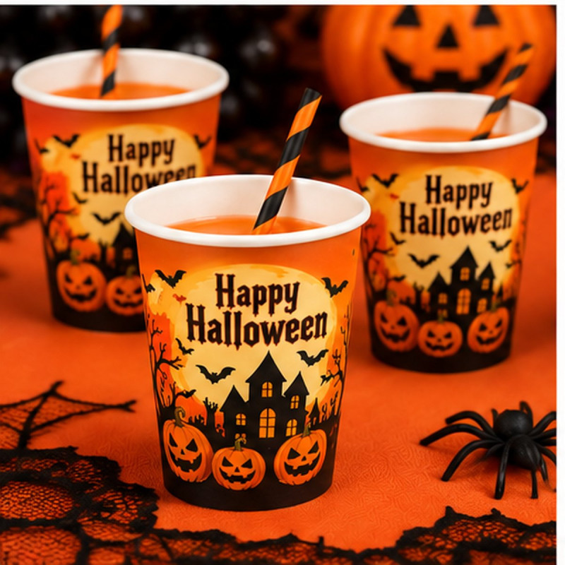 WE PARTY 36 Bicchieri Halloween Happy Halloween 270 ml con Zucca – ...