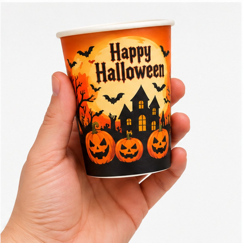 WE PARTY 36 Bicchieri Halloween Happy Halloween 270 ml con Zucca – ...
