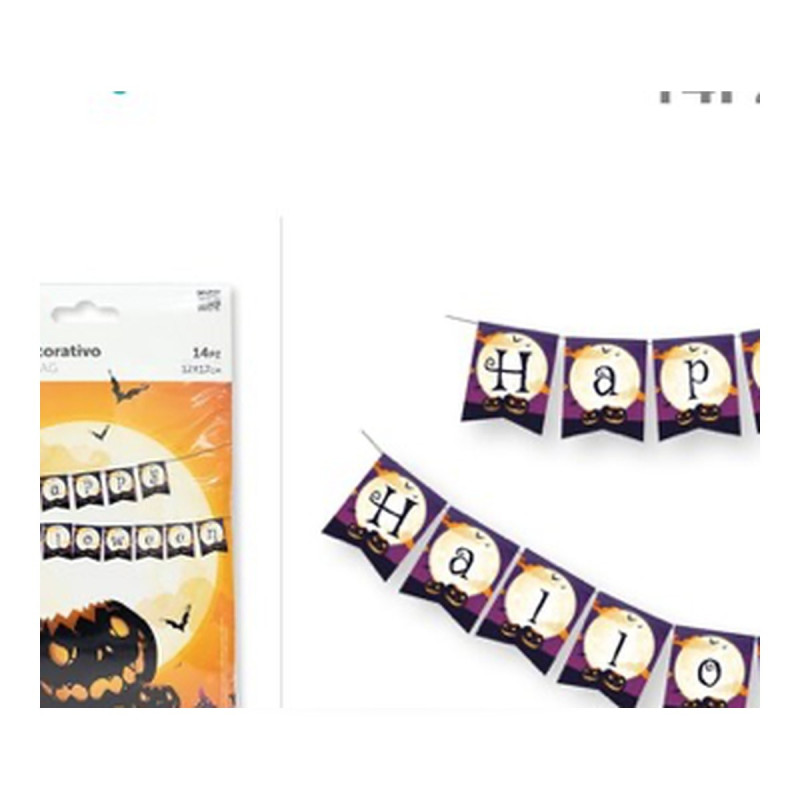 WE PARTY 6 Festoni Decorativi Halloween Happy Halloween 14 Bandiere...