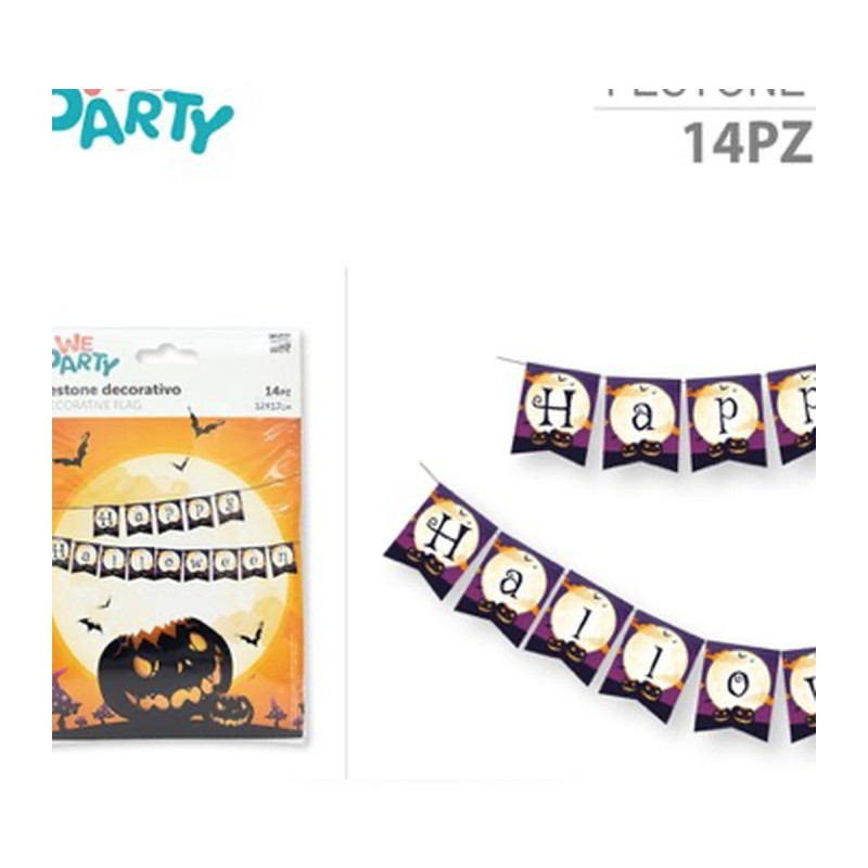 WE PARTY 6 Festoni Decorativi Halloween Happy Halloween 14 Bandiere...