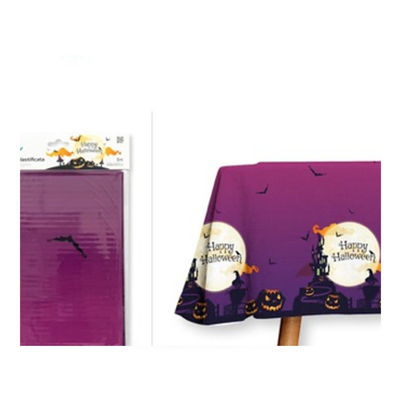 WE PARTY 6 Tovaglie Halloween 137x220 cm in Plastica Viola Happy Ha...