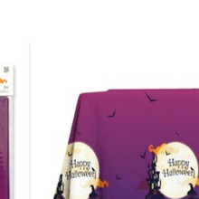 WE PARTY 6 Tovaglie Halloween 137x220 cm in Plastica Viola Happy Ha...