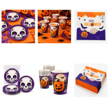 WE PARTY Kit Halloween Teschio per 36 Coperti con 36 Piatti 18 cm, ...