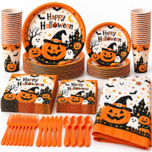 WE PARTY Kit Halloween Happy Halloween Arancione per 36 Coperti con...
