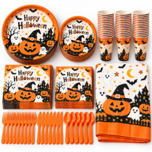 WE PARTY Kit Halloween Happy Halloween Arancione per 36 Coperti con...