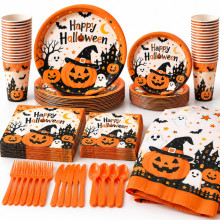 WE PARTY Kit Halloween Happy Halloween Arancione per 36 Coperti con...