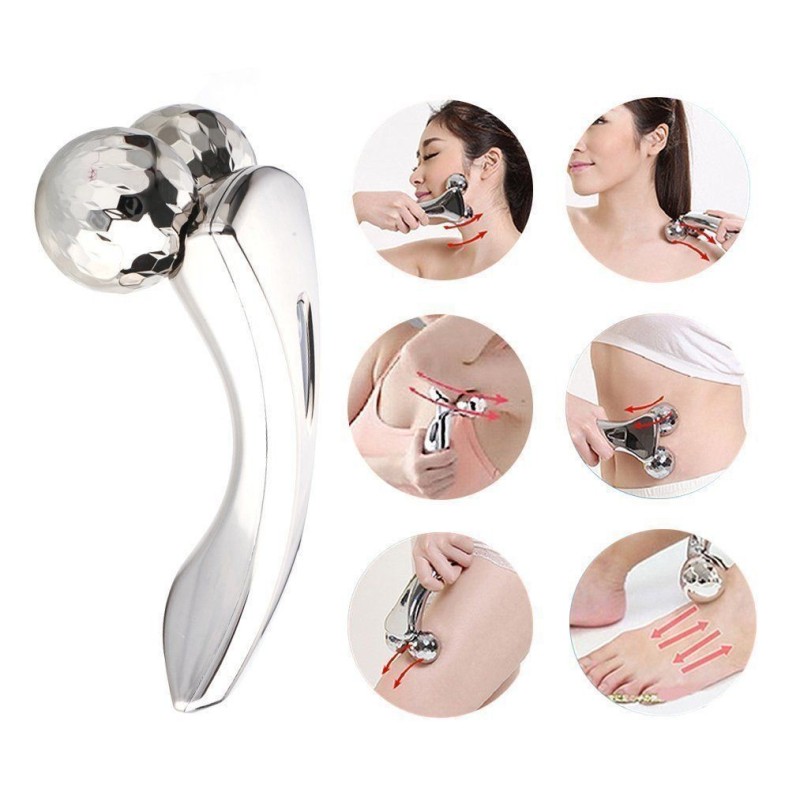 Massaggiatore 2 sfere rotanti relax drenaggio rilassante anti stress metallo