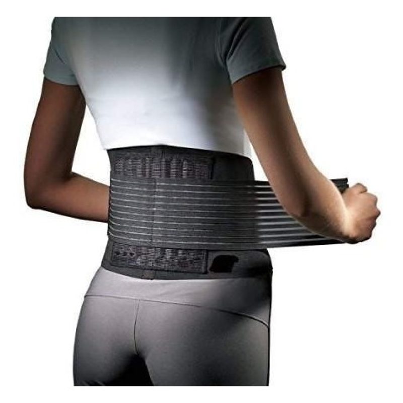 Fascia Lombare tutore elastico con stecche di rinforzo semi rigide. Sostegno a corsetto.