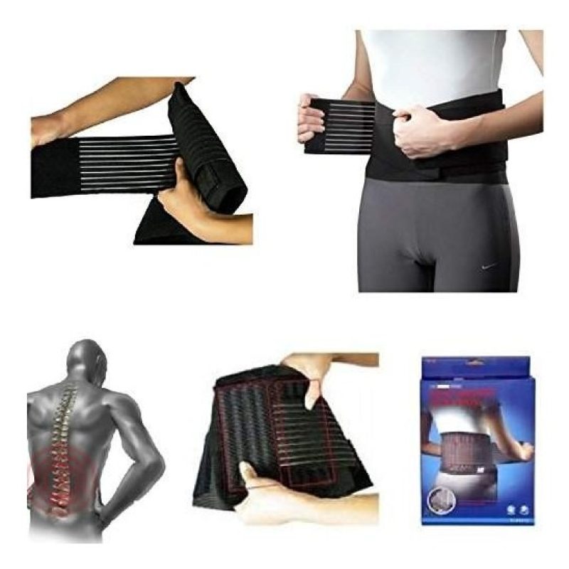 Fascia Lombare tutore elastico con stecche di rinforzo semi rigide. Sostegno a corsetto.