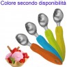 2x Cucchiaio gelato coppette cono acciaio scovolino palline gelateria casa