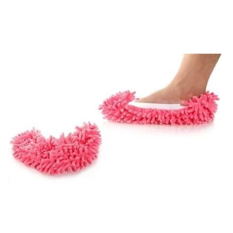 Ciabatte pattine Mop con frange cattura polvere in microfibra ottime per pulizia pavimenti e adattabili a scopa Mop 