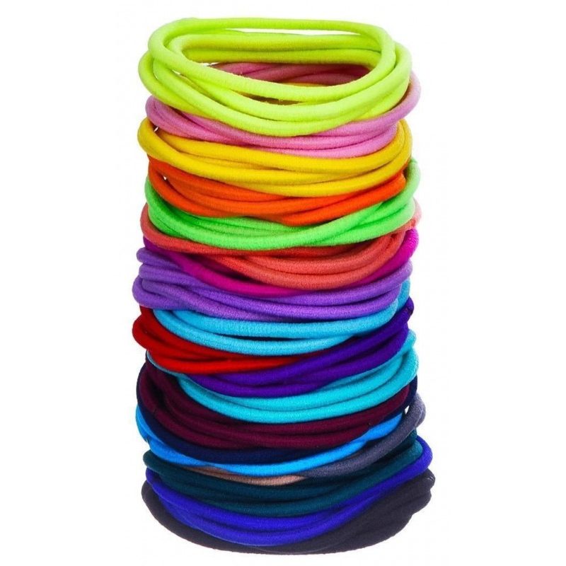 30x Laccetti capelli elastici acconciatura colorati bambine coda treccia stoffa