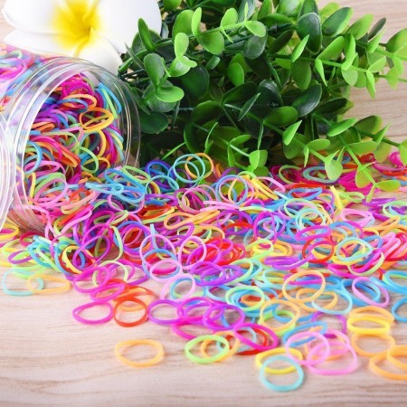 5 pacchetti mini elastici capelli colorati bambine treccine braccialetti
