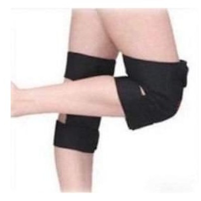 Fascia elastica tutore di protezione per ginocchio anallergica con chiusure a velcro - Ginocchiera per sport nera