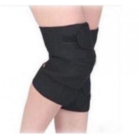 Fascia elastica tutore di protezione per ginocchio anallergica con chiusure a velcro - Ginocchiera per sport nera