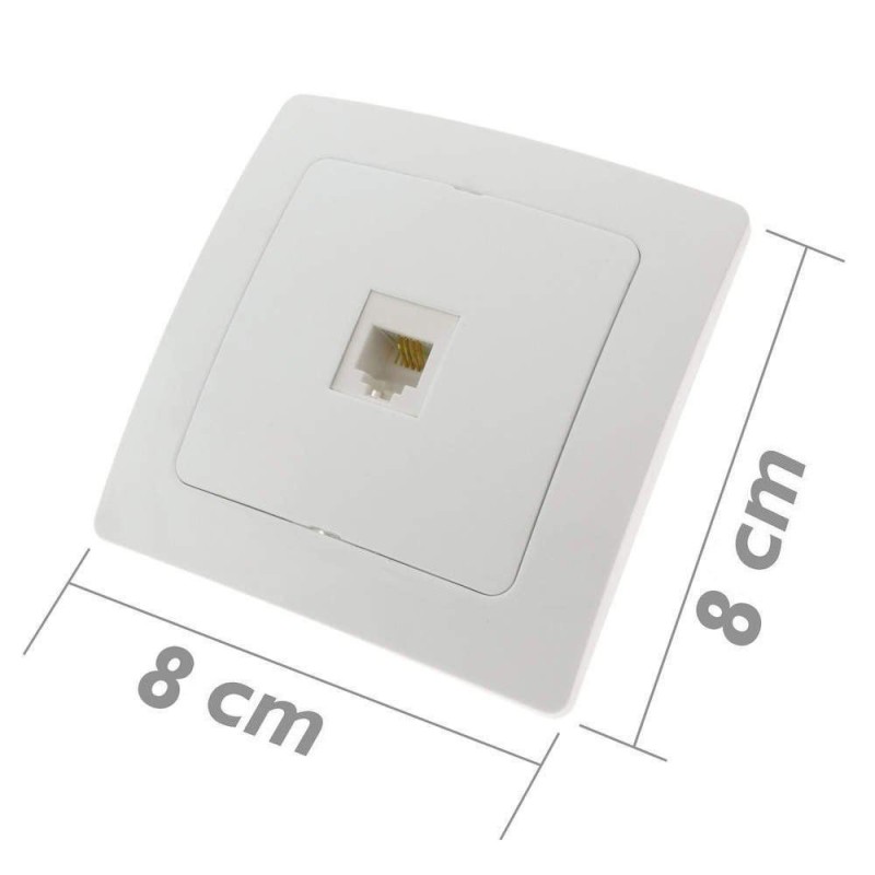 2x Presa muro RJ11 telefono linea plastica bianco casa connettore clip fisso