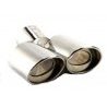 Scarico doppio terminale Codino Inox cromato sportivo tuning marmitta OVALE