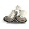 Scarico doppio terminale Codino Inox cromato sportivo tuning marmitta OVALE
