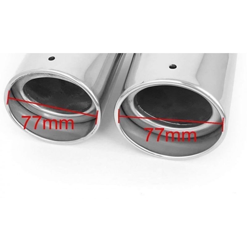 Scarico doppio terminale Codino Inox cromato sportivo tuning marmitta OVALE