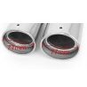Scarico doppio terminale Codino Inox cromato sportivo tuning marmitta OVALE