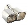 Scarico doppio terminale Codino Inox cromato sportivo tuning marmitta OVALE