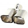 Scarico doppio terminale Codino Inox cromato sportivo tuning marmitta OVALE