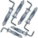 4x Tasselli stop professional acciaio cartongesso M6 55 mm occhiello fissaggio 4x Tasselli stop professional acciaio cartongesso M6 55 mm occhiello fissaggio