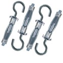 6x Tasselli stop professional acciaio cartongesso M5 37 mm gancio C fissaggio 6x Tasselli stop professional acciaio cartongesso M5 37 mm gancio C fissaggio