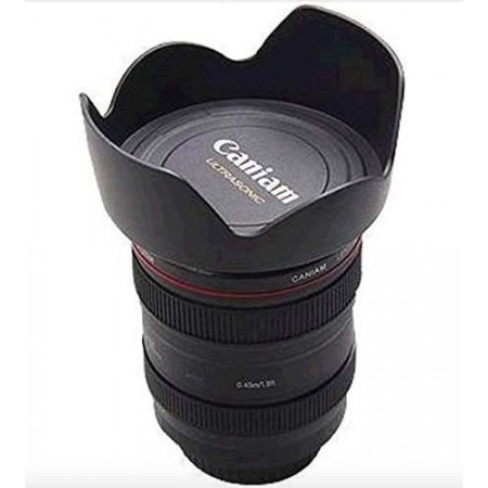 Cup Tazza Teleobiettivo a forma di obiettivo fotografico Reflex Bicchiere CupLens - Colore Nero con particolari Canian