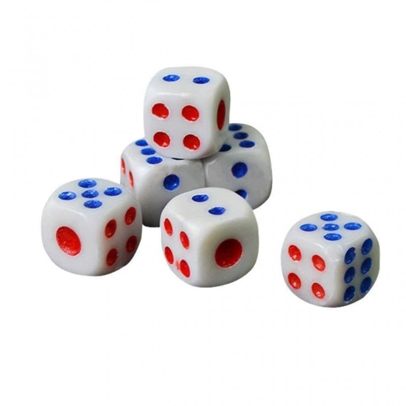16 dadi bianchi D6 lati gioco poker giochi da tavolo oca dado plastica cubo