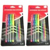 8 penne a sfera nero rosso blu ricariche ufficio scuola casa cancelleria astucci