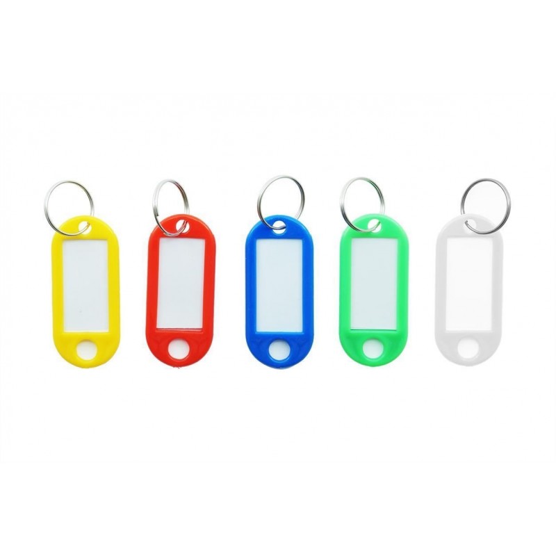 12 Portachiavi etichetta identificativa plastica colorati anelli nome chiavi