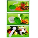 Tritatutto 4 lame 3 velocità affetta verdure frutta cucina manuale taglia
