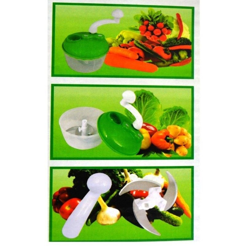 Tritatutto 4 lame 3 velocità affetta verdure frutta cucina manuale taglia