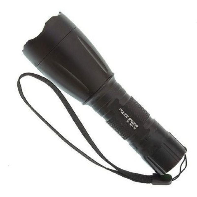 Torcia tattica 80000W militare luce alluminio LED polizia nera batteria