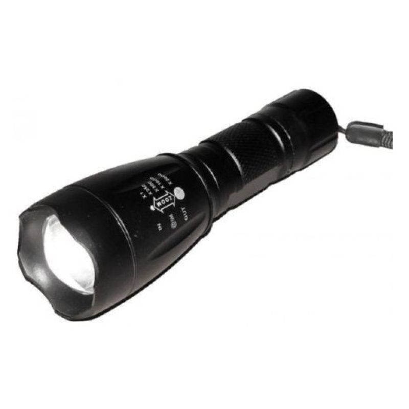 Torcia tattica 80000W militare luce alluminio LED polizia nera batteria