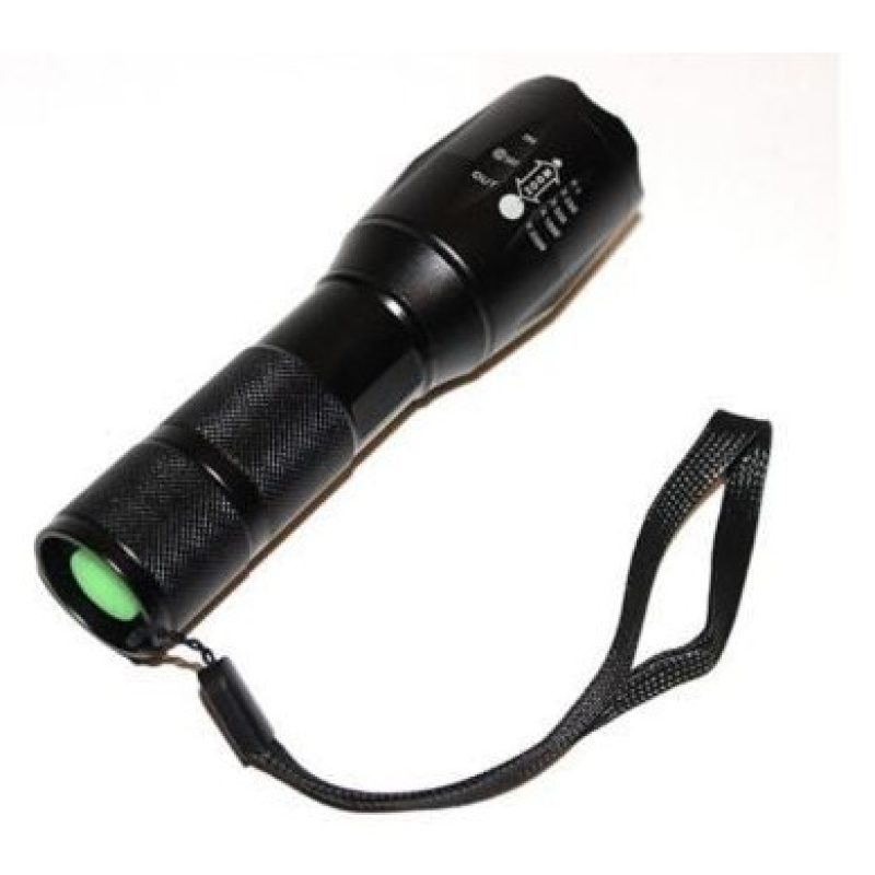 Torcia tattica 80000W militare luce alluminio LED polizia nera batteria